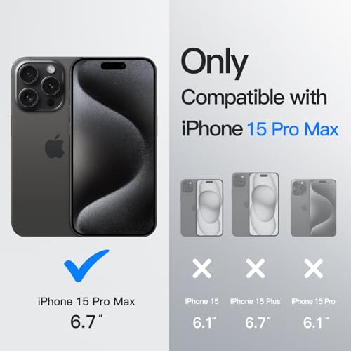 Image of JETech 360 Rotatable Ring Stand Case for iPhone 15 Pro Max, Black Titanium