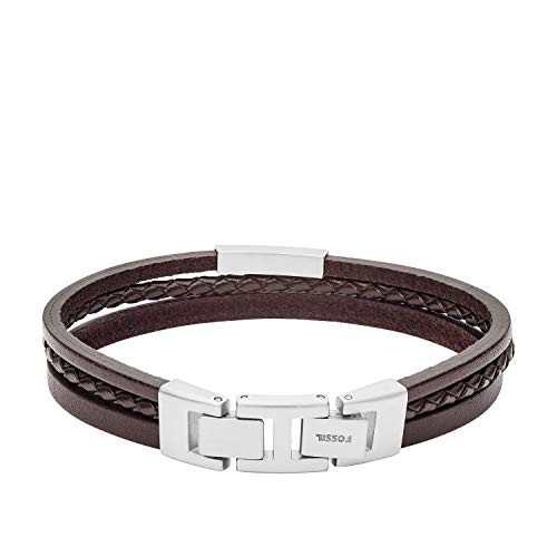 Fossil Men's Leather Bracelet, Color: Brown (Model: Jf03323040) #TOP1
