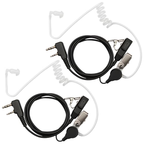 2 Auriculares De 2 Pines para Walkie-Talkie Compatibles con Radios Bidireccionales Rt24, Rt27, Rt22, Rt622, Rt617, Rt618, Rt619, Baofeng Bf-88e, Bf-88s, Tyhbelle Bf-88e, Hesenate Ht999 Y Kenwood.