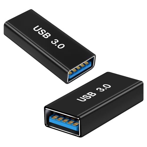 AIYEEN Adaptateur USB Femelle vers USBA Femelle (Lot de 2), coupleur USB 3.0 vers Type A pour connecter Deux périphériques USB mâles, connecteur d'extension,...