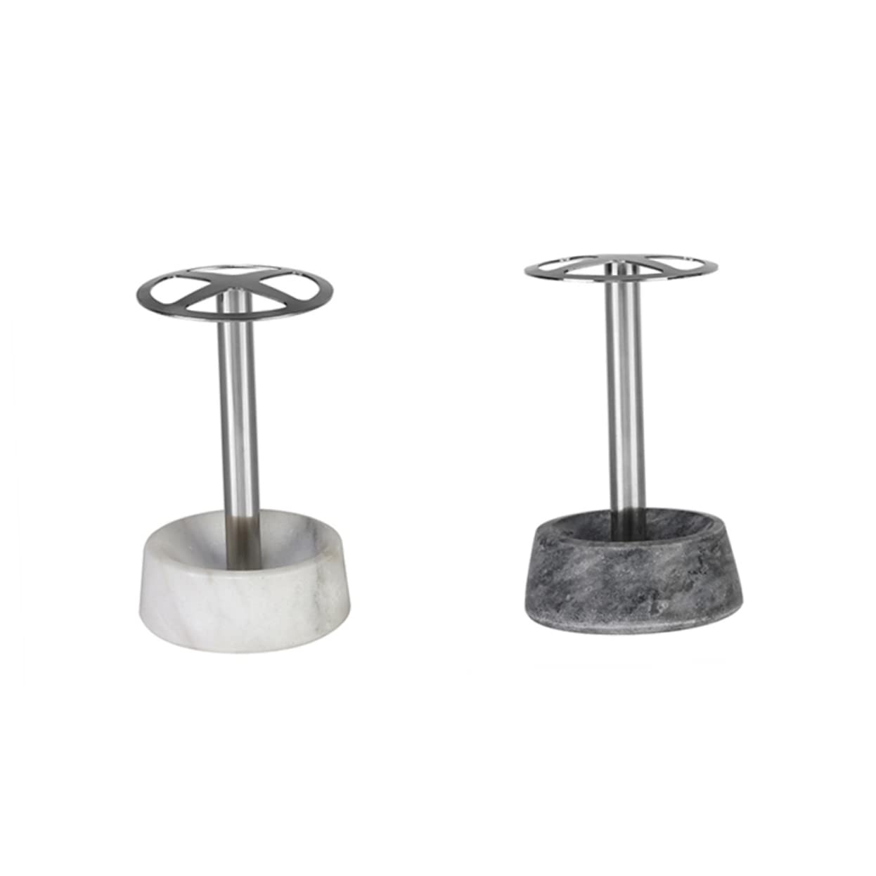 Cabilock Portaspazzolino in Acciaio 304 Base in Marmo Bianco, Portaoggetti da Bagno Moderno per Spazzolino, Dentifricio e Accessori