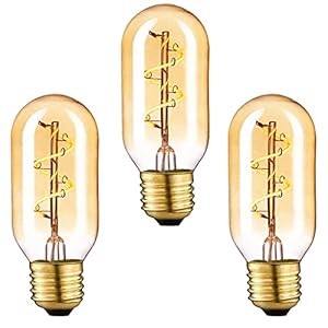 Retro Vintage gloeilamp, E27 LED decoratieve antieke lamp globe lamp, T45 4W warm wit 2700K gloeilamp, amber glas, ideaal voor nostalgie en retro verlichting, 3 stuks