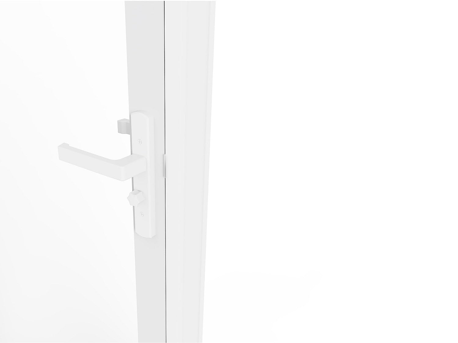 Vente-unique - Bloc porte réversible en aluminium et verre trempé - H204 x L73 cm - Blanc - LOXTON