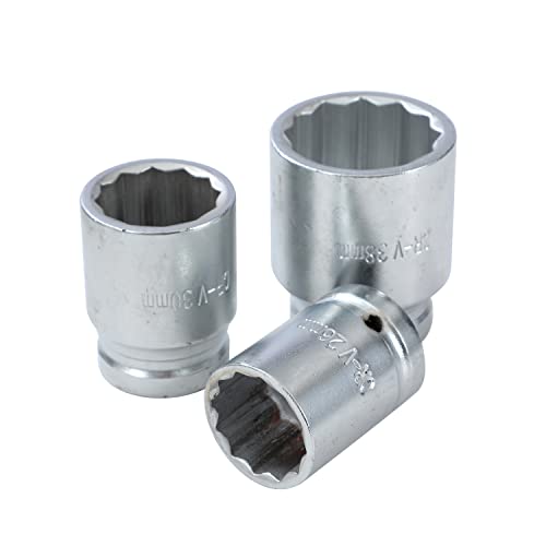 KATSU Impact Socket Set 3/4 Inch Hex Drive 21PCs, 21-50mm Metric with 24-Teeth Ratchet Wrench, Mechanic Garage DIY Automotive Trucks Tractors Engines Repair Tool (Budget) 6 KATSU Impact Socket Set 3/4 Inch Hex Drive 21PCs, 21-50mm Metric with 24-Teeth Ratchet Wrench, Mechanic Garage DIY Automotive Trucks Tractors Engines Repair Tool (Budget) - Image 6