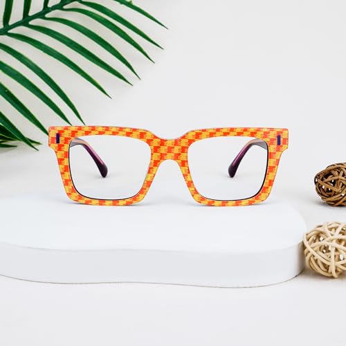 Image of Zeelool Blue Blocking Glasses for Women Chic Fashion Rectangle Eyeglasses Frames Full Eyewear Glasses Anti UV