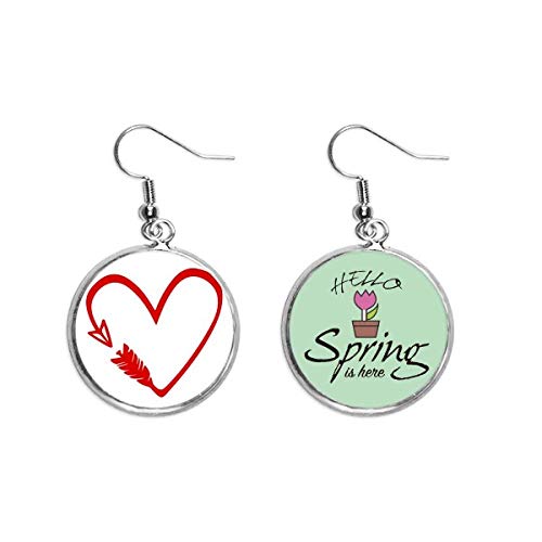 Pendientes de primavera como regalo ideal con tierno corazón ilustración