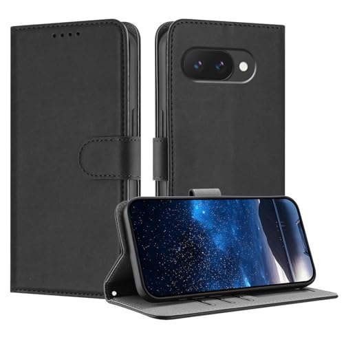 Étui portefeuille Google Pixel 9A noir idéal pour vos trajets et sorties
