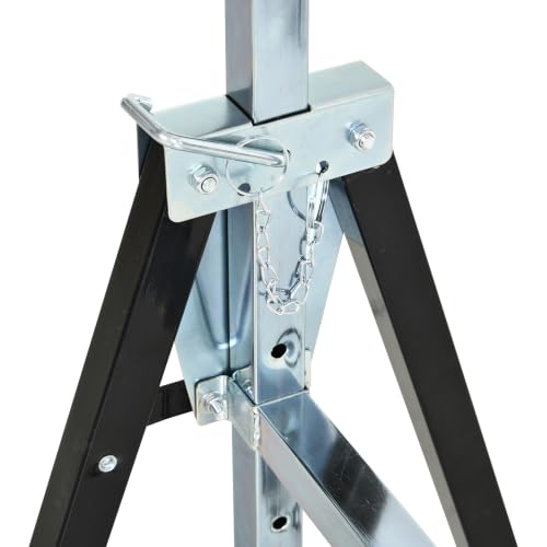 Miniatura 8 de Durhand Caballete De Trabajo, Altura Ajustable, Plegable, Metal, Negro, 68 X 56 X 80-130 Cm, Capacidad De Carga 200 Kg