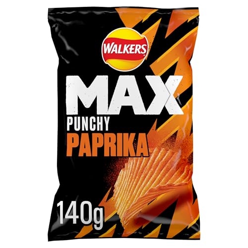 Walkers Max Punchy Paprika Sharing Crisps 140g