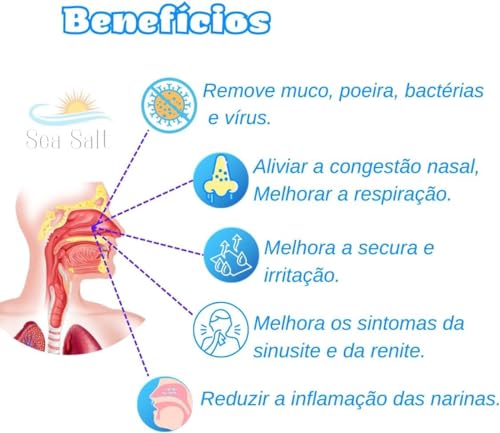 Sal Para Limpeza Nasal Natural Com 120 Sachês