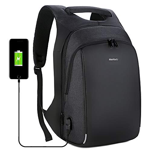 Mochila para Negocios Business con puerto de carga y Conector para auriculares tejido Repelente al agua Adecuado para Mochilas para computadora de 15.6 pulgadas Bolsos Casuales para Hombr é»è² 15.6 inches usb