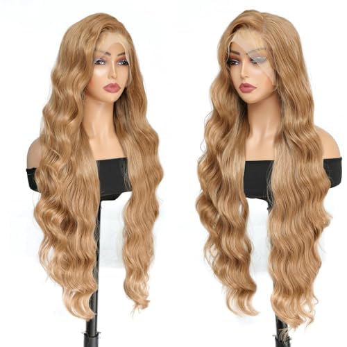 X-Tress 13x6 HD Swiss Lace Front Wig Glueless for Women 32 Inch Body Wave Human Hair Look Wig Black
