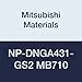 Mitsubishi Materials NP-DNGA431-GS2 MB710 Uncoated CBN DN Type Petit Tip Negative Turning Insert with Hole, Rhombic 55?, Grade MB710, GS Honing/No Wiper, 2 Tip, 0.5" IC, 0.187" T, 0.016" Corner Radius