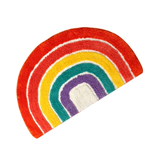 FUNOMOCYA Semi-Circular Bath Mats for Bathroom Floor Absorbent Rug Boys and Girls Playmat Rug