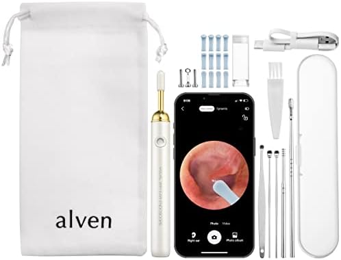 Physician-Tested Ear Wax Removal, 27-Piece Visual Ear Cleaning Kit, Ear Wax Removal Tool Camera, Ear Camera Otoscope with Light for iOS & Android (White)
