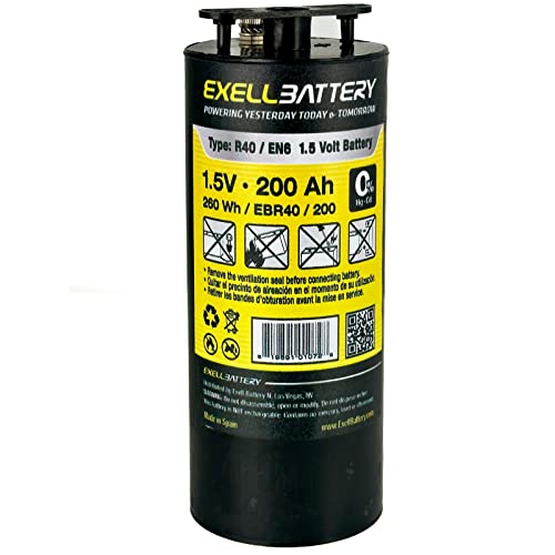 Exell EB-R40 Type R40 1.5V Battery Replacement for 5365, 784-6020, 905, 905FC, 906, 906AC, 906SC, AL40/200, ALR40, BA23, BS23, EBR40, EN6 Batteries