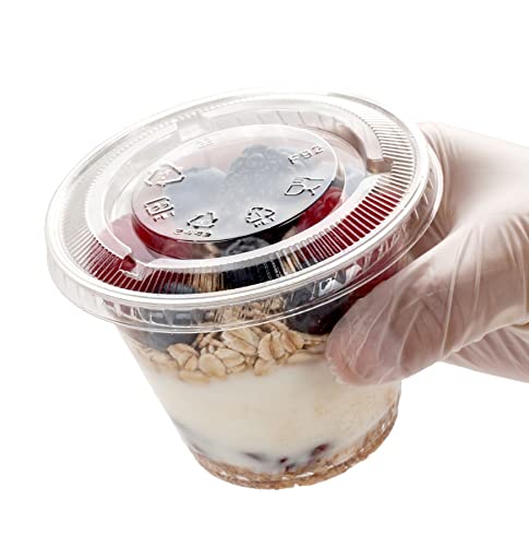 Image of Golden Apple Cup series, 9oz Clear Plastic cups with Flat lids no hole 50sets