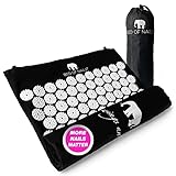 BED OF NAILS Original Acupressure Travel Mat — 8,820 Pressure Points Acupuncture Mat for Back Pain Relief, Increased Energy, Relaxation, FSA/HSA Eligible, with Carry Bag, Size 28.5 x 16.5” Black