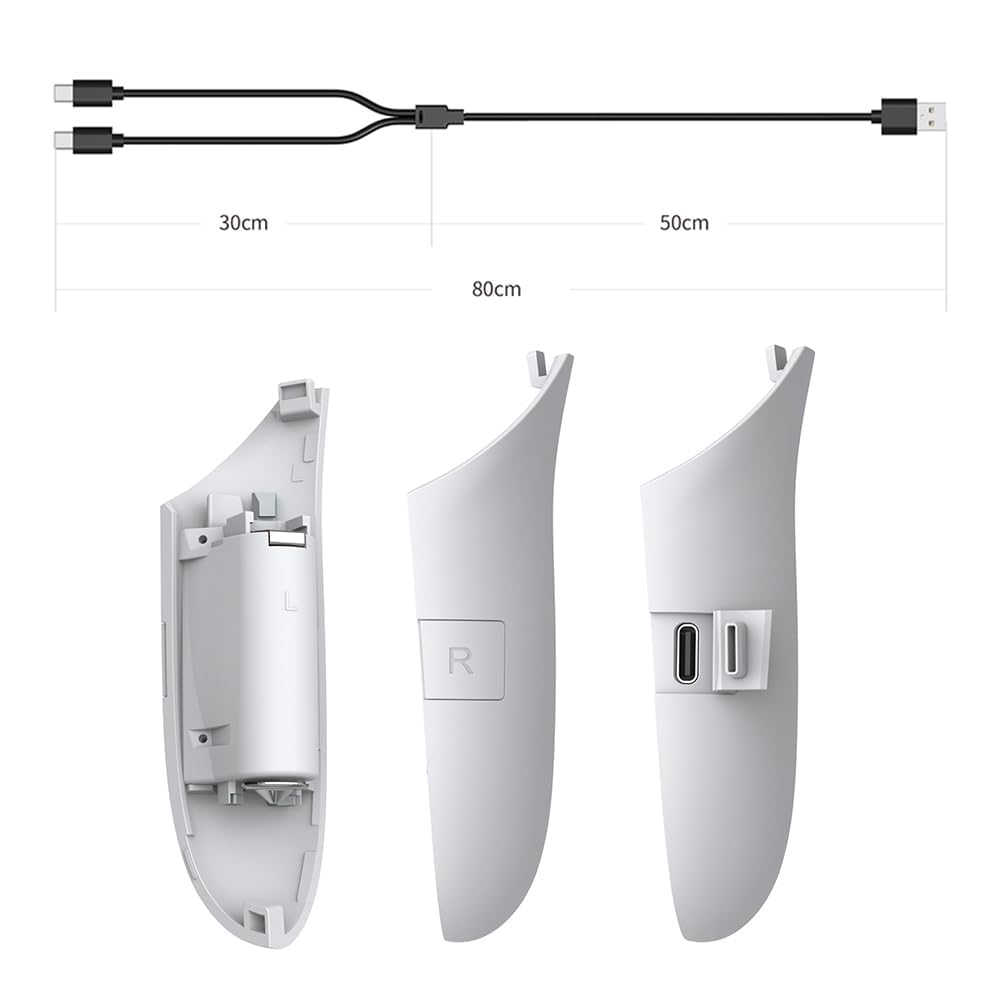 VR Controller Battery Pack Rechargeable Battery Cover for Meta Quest 3S/Quest 3 - 3