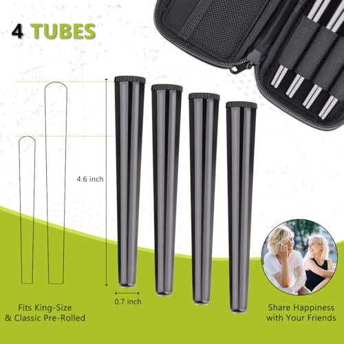 OZCHIN Smell Proof Bag with 4 Tubes Odor Proof Smoking Tobacco Pipe Carbon Lined Stash Bag Odorless Bag King Size Medicine Lock Storage Container Fit in Pocket-Great Gifts for Friend(Purple) - Image 4