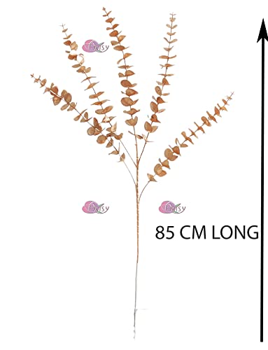 Image of Artificial Flower for Home Decoration Flower Bunch Long Size Stick Stem Eucalyptus Gingko Leaves Fake Plants Branches, Without Vase, 1 Piece, Golden
