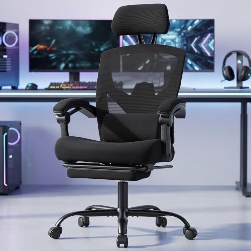 DUMOS Office Desk Chair with Footrest and Lumbar Support