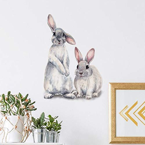 Kovcoap Cartoon Rabbit Art Decals Bunny Wall Stickers Waterproof Vinyl Self Adhesive Removable Murals For Kids Room Bedroom Nursery Toddler House Diy Decoration Wall #TOP2