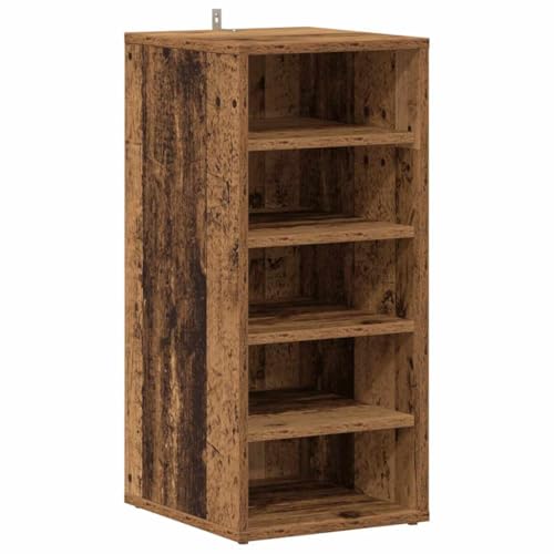 Unité de rangement de chaussures compacte en bois aspect rustique - 2