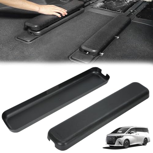 aleawol アルファード ヴェルファイア 40系 レールカバー 2枚セット 車シートレールカバー 3列目 汚れ防止 キズ防止 防水 荷室カバー 保護カバー 内装カスタムパーツ トヨタアクセサリー 簡単取付 ブラック(Alphard/Vellfire 4