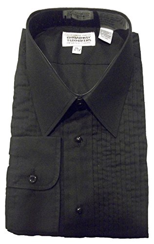 Broadway Tuxmakers Mens Black Tuxedo Shirt 1/4