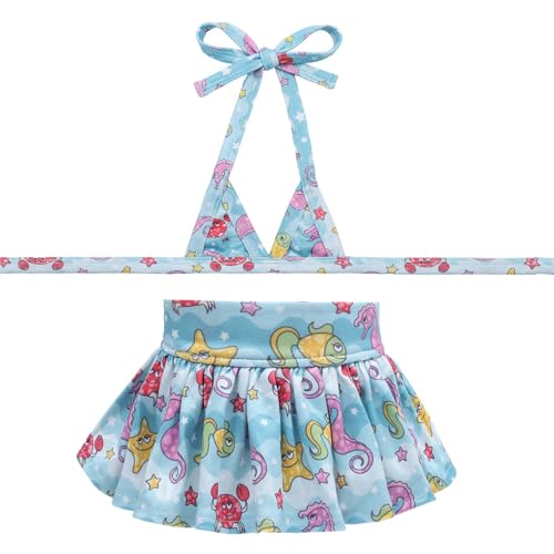 Image of CuteBone Dog Bikini Dress, Stylish Swimsuit Costume for Small Dogs, Comfortable & Adjustable Puppy Bathing Suit, Soft Outfit Pet Apparel for Beach, Pool and Summer Fun DB35XS