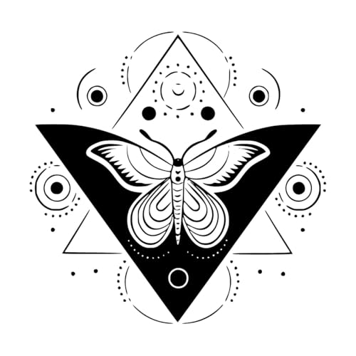 volare astratto farfalla triangolo geometrico tatuaggio cielo mezzaluna astrologia Adesivi con scritte 42x42.6cm Cultura del tatuaggio Nero