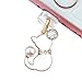 ELISE & FONDA CP178 USB Charging Port Anti Dust Plug Cat Kitten Pet Pendant Phone Charm for iPhone 11/ XS MAX/XR/X/8 Plus/7/6S/7/SE iPad iPod ( White )