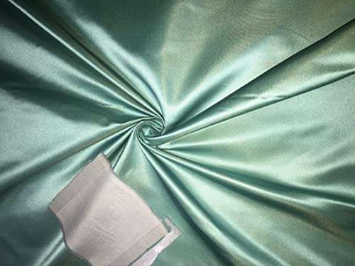 Tissu satin Duchesse 40 momme vert doré, la soie haute couture pour créations luxe
