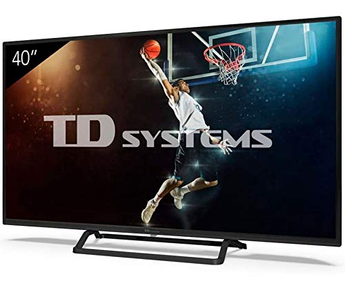 TD Systems K40DLX11FS - Televisores Smart TV 40 Pulgadas Android 9.0 y HBBTV, 1100 PCI Hz, 3X HDMI, 2X USB. DVB-T2/C/S2, Modo Hotel. Televisiones -Clase de eficiencia energética