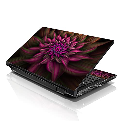 Image of LSS Laptop 15 15.6 Skin Cover with Colorful Purple Floral Flower Pattern for HP Dell Lenovo Apple Asus Acer Compaq - Fits 13.3 inch 14 inch 15.6 inch 16 inch (2 Wrist Pads Free)