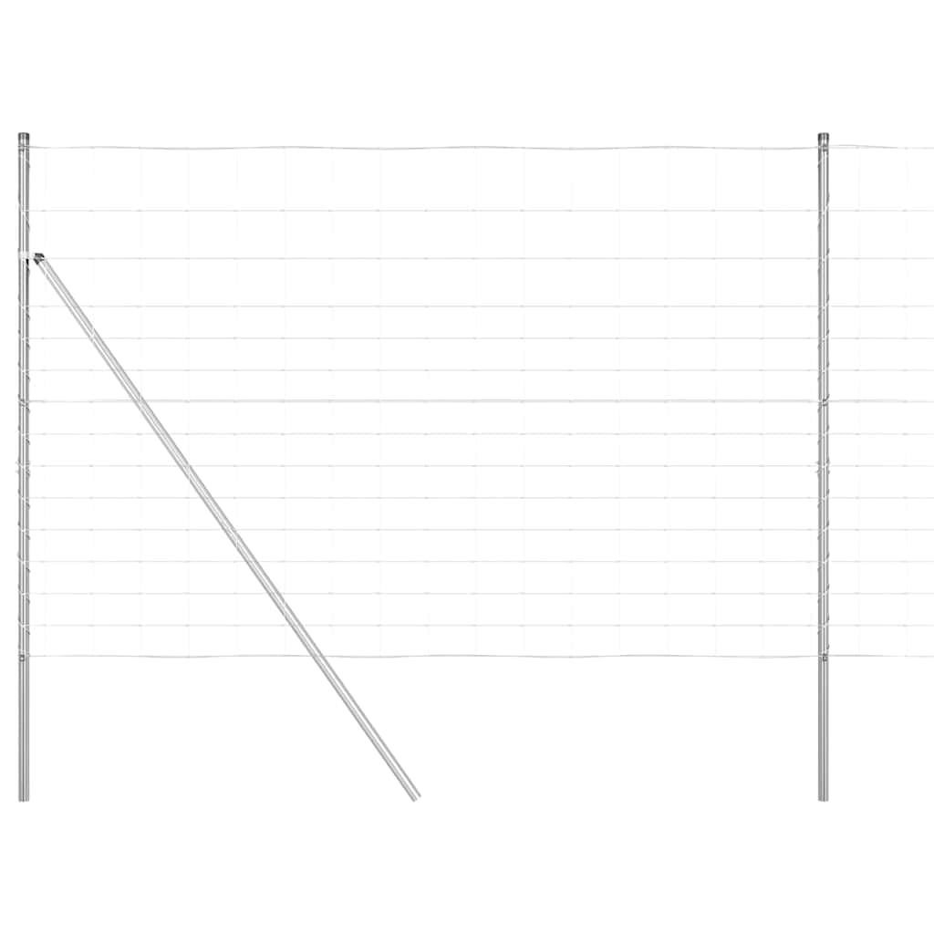 Galvanized Steel Fence Post 25 x 1.6 m Outdoor for Garden Security, Corrosion Resistant Rectangle Boundary Post for Terrace Landscaping, Durable Weatherproof Support Posts Set