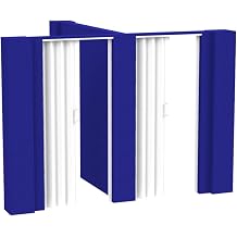 EverBlock 10 x 8 x 7 T-Shaped Wall Kit with 2 Accordion Doors | 3 x 7 Doorways | Modular Building Blocks | Room Divider & Partition | Easy to Connect & Reuse | Indoor & Outdoor Use | Blue
