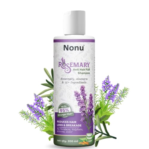 Nonu Rosemary Anti Hair Fall Shampoo with Rosemary & Methi Dana for Reducing Hair Loss & Breakage- 200 ml | Up to 95% Stronger Hair* | For Men and Women-image-7