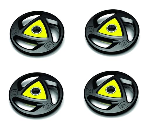 Image of Olympic weight plates Barbell /Rod Rubber Plates Barbell plates Gym weights (35KG Set), 3 Holes Hand Grip Cast iron weight plates Rubber coated plates with 50mm Internal Dia (2.5x2+5x2+10x2)
