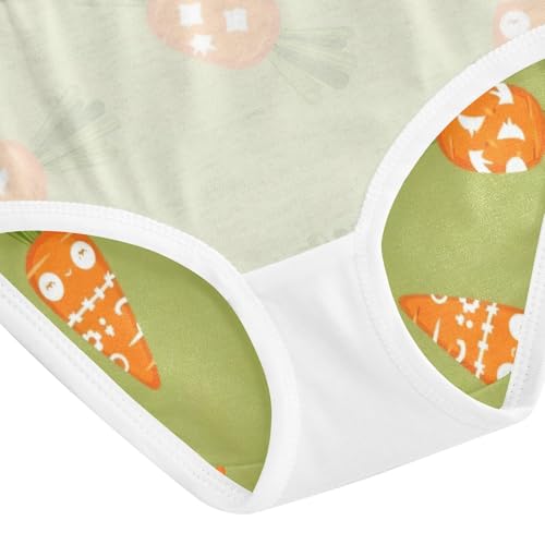 Cartoon Carrots Olive Green Kids Underwear, Toddler Briefs, Cotton Underwear for Girls, 2–8 Years4