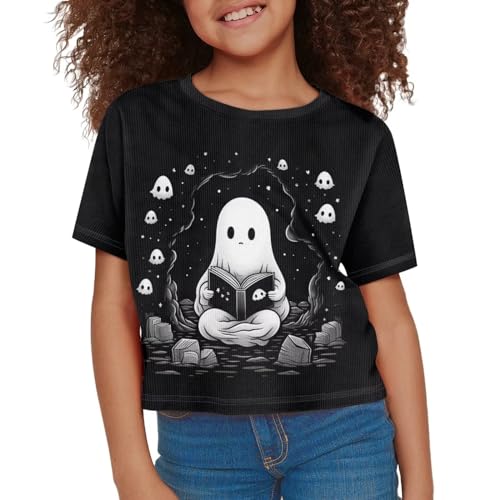 DISNIMO T Shirts for Girls Girls Short Sleeve Summer Shirts Crop Tops Crewneck Fashion Shirts Tee 5-14 Year3