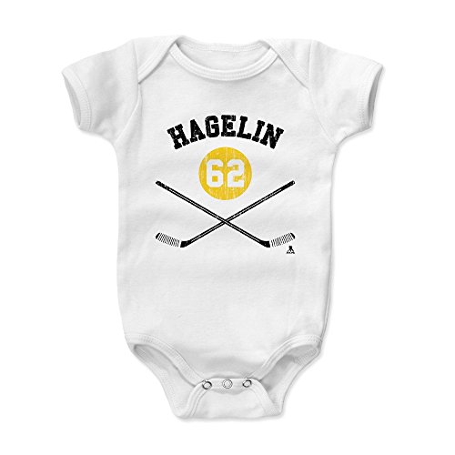 500 LEVEL Carl Hagelin Baby Infant One Piece Bodysuit 12-18 Months White - Pittsburgh Hockey Baby Clothes - Carl Hagelin Sticks Y