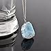 InfinityGemsArt Raw Larimar Pendant Necklace for Women, Birthstone, Natural Gemstone Rough, Handmade Jewelry, Chakra Energy Healing Crystals, 925 Sterling Silver Chain 18 inch, Pectolite Stone