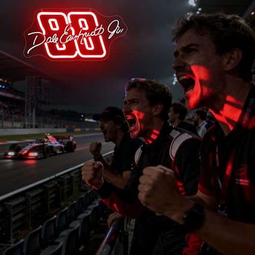 Image of Racing Neon Sign for Wall Decor Dimmable Race Car Neon Light Suitable for Man Cave Room Decor Legend Sign Light Up for Bedroom Party Playroom Birthday Gift for Fans Size13.7 * 7.0In(P233)