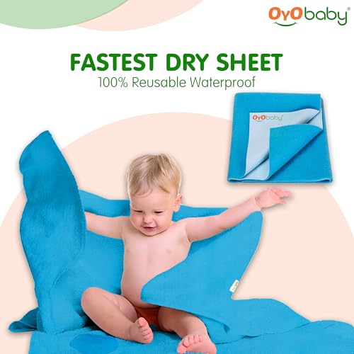 OYO BABY - Quickly Dry Super Soft Waterproof and Reusable Mat/Underpad/Absorbent Sheets/Mattress Protector (X-Large, OYO BABY Firoza) - Image 2 thumbnail