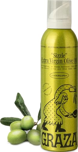 Image of Graza Sizzle Extra Virgin Olive Oil Spray, Cooking Oil, 5 Fl Oz | High Polyphenol Peak Harvest EVOO Cooking Oil in a Spray Bottle - Single Origin Olive Oils from Spain