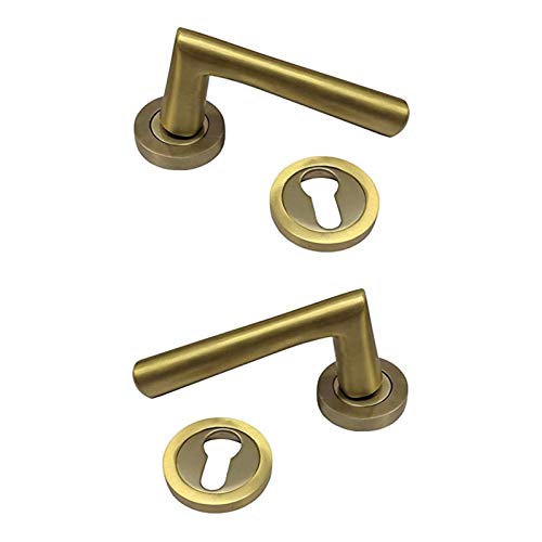 Adonai Hardware Mark Brass Handle with Rose (Satin Brass)