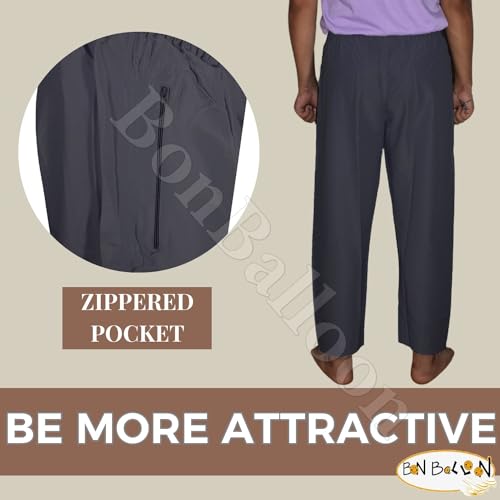 Pants Mens Salwar Pajamas Shalwar Trousers Wear Arab Islam Islamic Men Men's Thoub Kaftan Waist Pajama With Serwal Sleep With 1 Pockets (Dark Gray - Size : 24)4