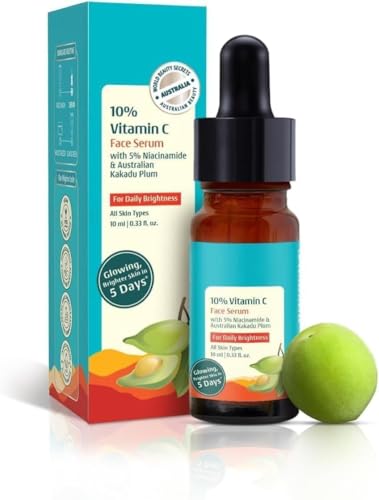 HK Sérum visage à la vitamine C pour une luminosité quotidienne 10 ml | Sérum visage pour une peau éclatante | Réduit les taches brunes et unifie le teint | Pour peaux grasses, mixtes et normales |